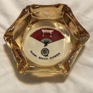 Vintage Iconic Castaways Hotel Miami Beach Florida Glass Ashtray. Historic.